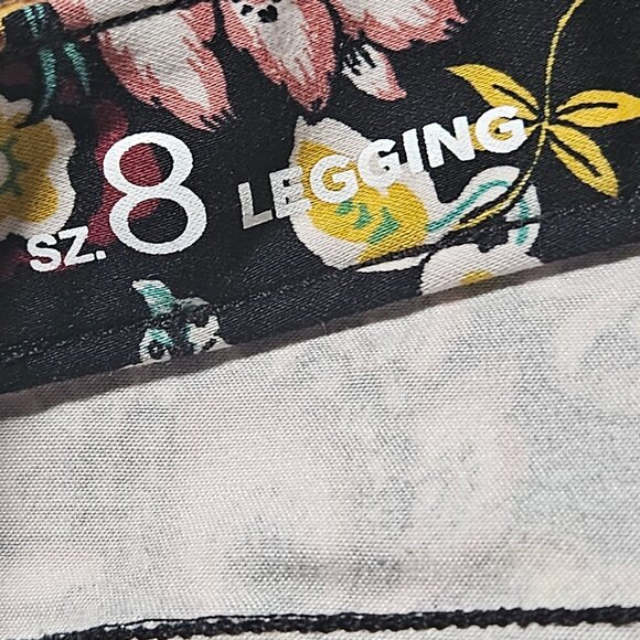 Loft Outlet Floral Print Black Skinny Legging Jeans Womens Size 8 Denim Pants - Picture 5 of 6